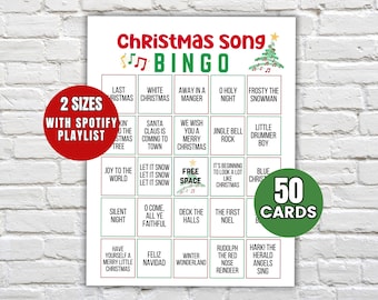 Christmas Song Bingo Game Printable Christmas Games Christmas Music Bingo Christmas Bingo Cards Christmas Party Game Printable Bingo Game