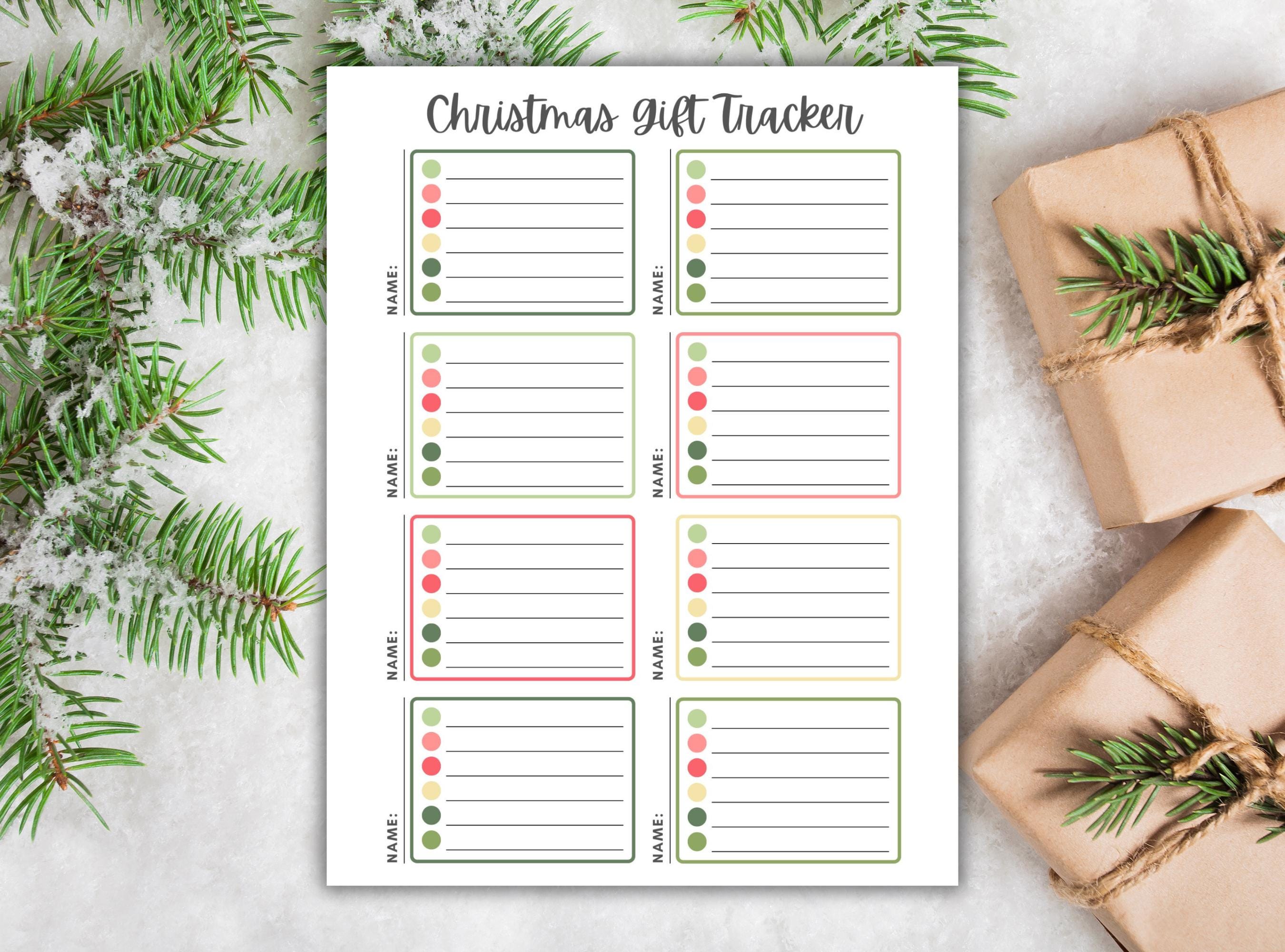 Christmas Gift Tracker Printable Christmas Gift Checklist Christmas Shopping List Christmas Gift List Holiday Shopping List Gift Ideas