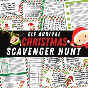 Elf Aankomst Scavenger Hunt Afdrukbare Kerst Elf Scavenger Hunt Voor Kinderen Kerst Treasure Hunt Kids Elf Activiteiten Kerst Spelletjes