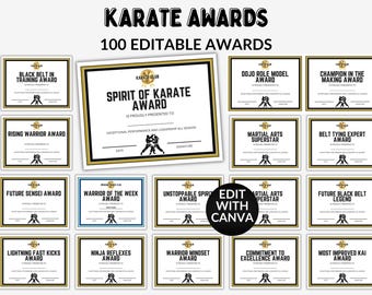 Bearbeitbare Karate-Preis Zertifikate Martial Arts Team Preise Saisonende Preise Karate Preise Karate-Zertifikate Lustige Team Preise