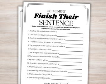 Who Knows The Retiree Best Retirement Party Game Printable Retiring Game Finish The Sentence Retirement Games Retirement Party Ideas Retiree