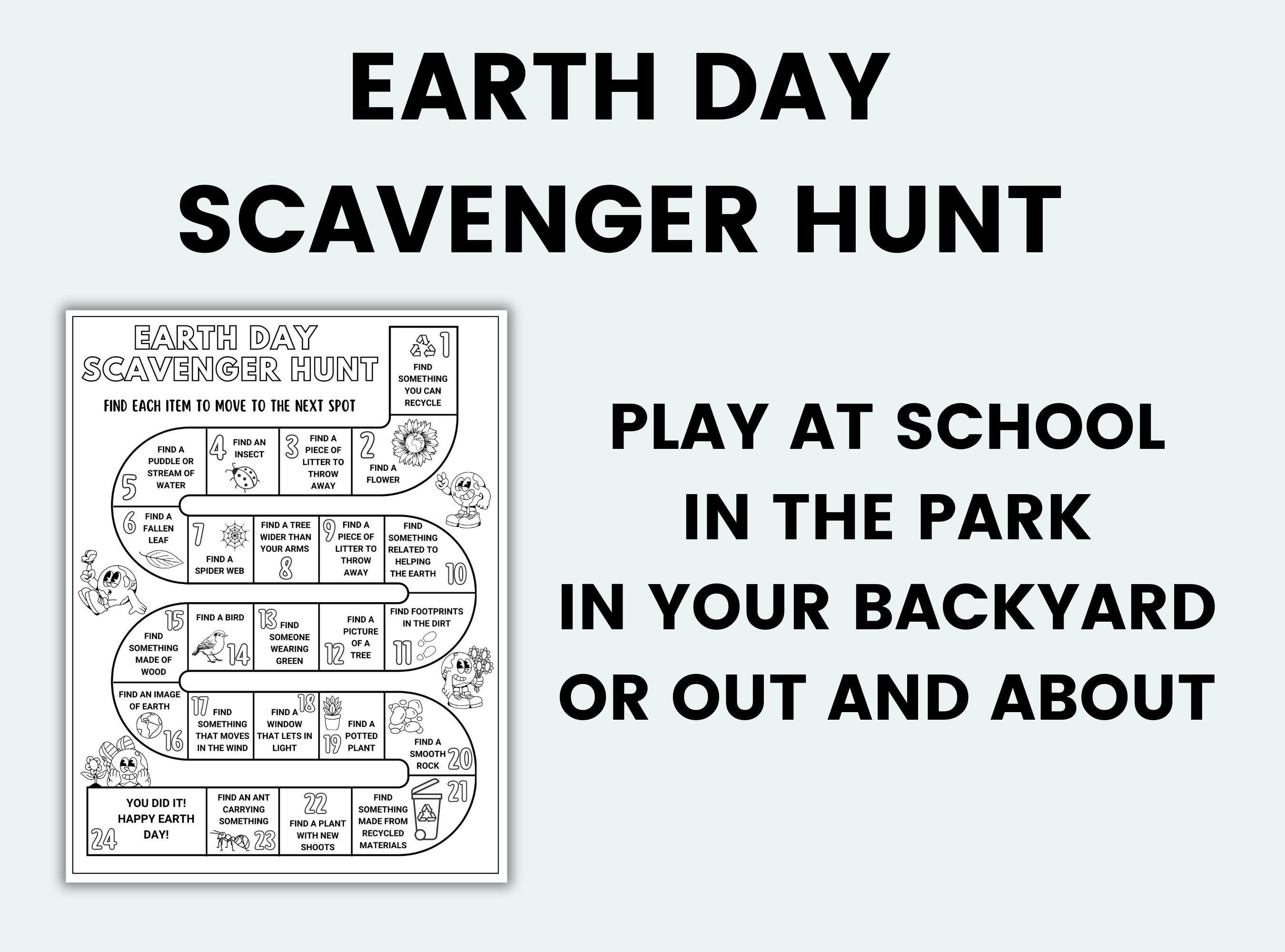 Earth Day Scavenger Hunt Printable Nature Scavenger Hunt for Kids ...