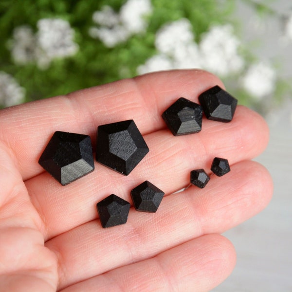 Black diamonds inspired earrings, Forest diamonds studs, Black wood ear studs, Black bog oak wood jewelry, Chic classy black jewelry