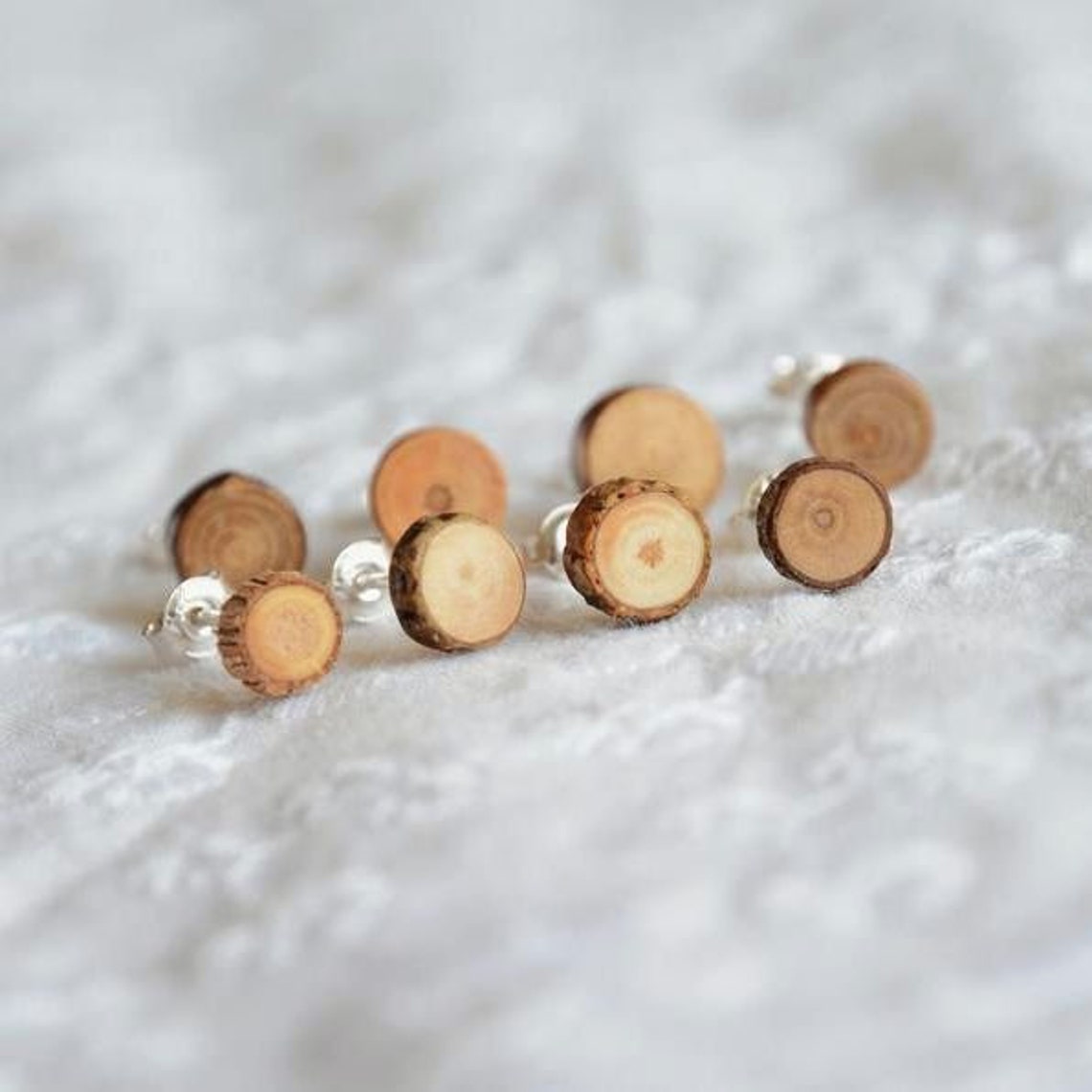 Mens stud earring one singular earring for men men wood post Etsy