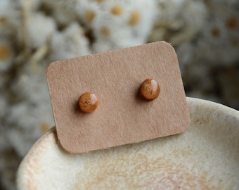 Earthy wooden earrings, Reclaimed wood stud earrings, Natural jewelry from wood and silver, Woodland raw jewelry by My Piece of Wood