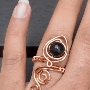 Handmade Copper wire Agate ring .copper ring adjustable,wire wrapped copper ring,gift for women,