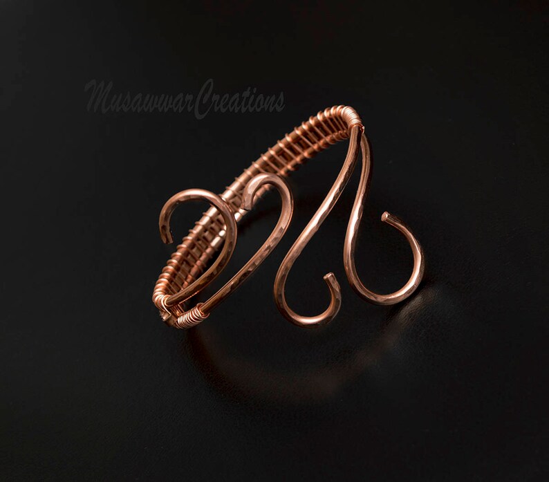 Copper Wire Wrapped Bracelet Cuff unisex Heavy Copper Cuff Etsy UK
