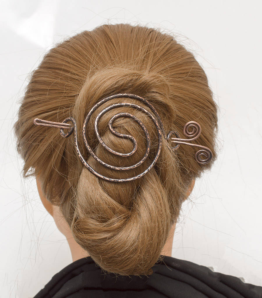 Antique copper Hair bun holder Hair bun slidehair bun Etsy