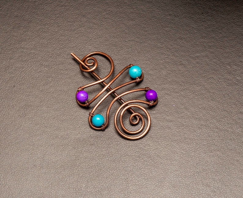 blue and purple stone shawl pin Silver shawl pin Valentine/'s gift for her, sweater brooch,silver plated scarf brooch