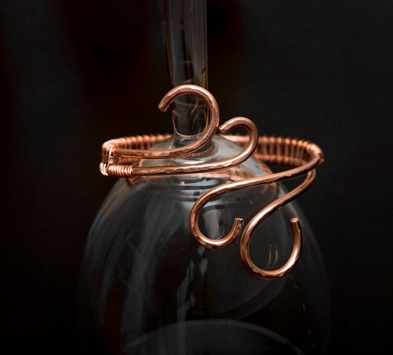 Copper Wire Wrapped Bracelet Cuff unisex Heavy Copper Cuff Etsy UK