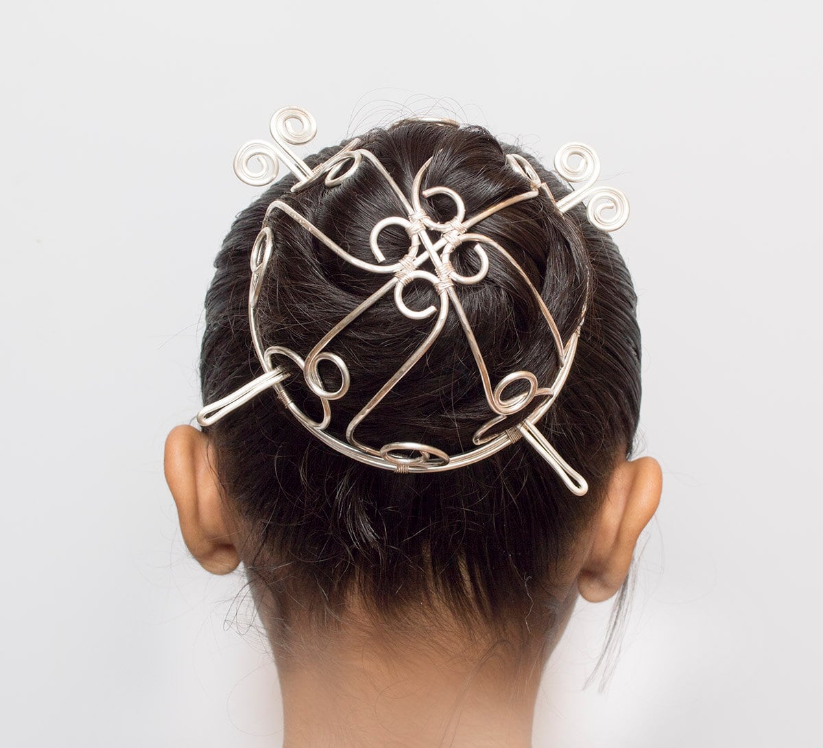  Bun Cover Hair Holder, Hand Crafted Hair Clip. this