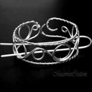 Silver Spiral bun cuff ,hair bun holder,hair slide , hair bun holder,copper hair bun holder,wire wrapped bun holder