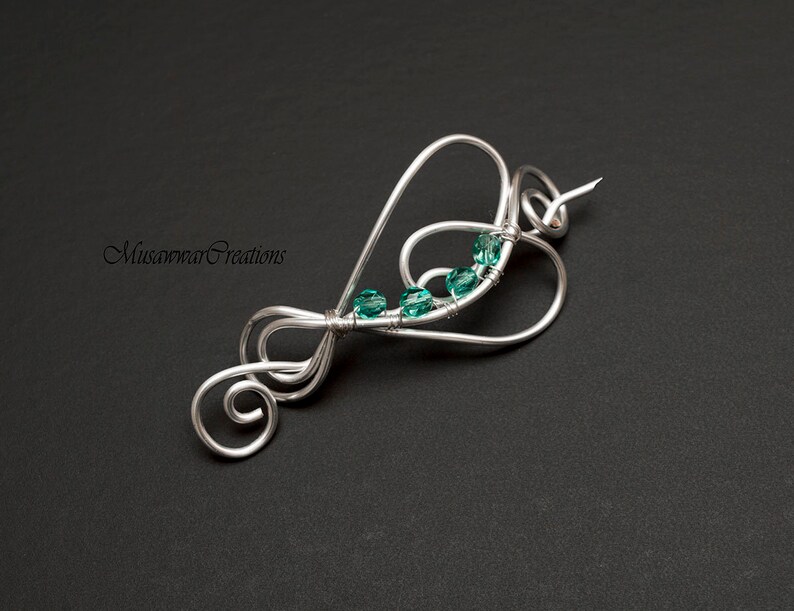 Silver shawl pin,silver wire heart shape pin sweater brooch,scarf brooch