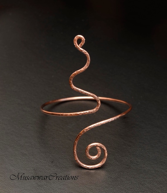 Handmade Copper Armlet Snake Design Upper Arm Cuff Bracelet | Etsy