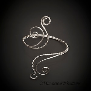 Silver Armarmcuff , swirl design upper arm cuff ,silver plated copper armband , Arm Cuff jewellery,