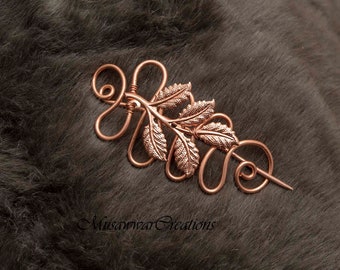 Leaf shape Shawl and Sweater brooch,Copper wire  Shawl Pin,Shawl brooch, Sweater Pin,copper shawl pin,