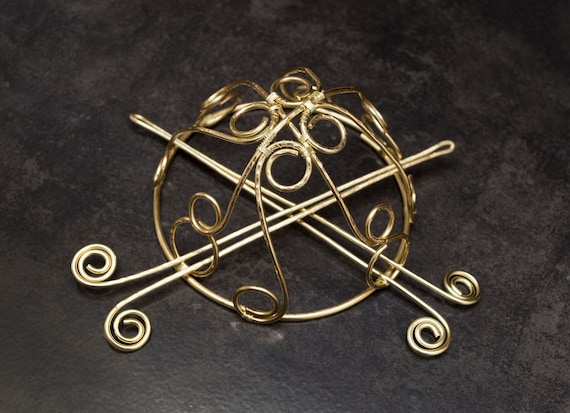 Spiral Brass Bun Cage Hair Bun Holderhair Bun Hair Bun Etsy
