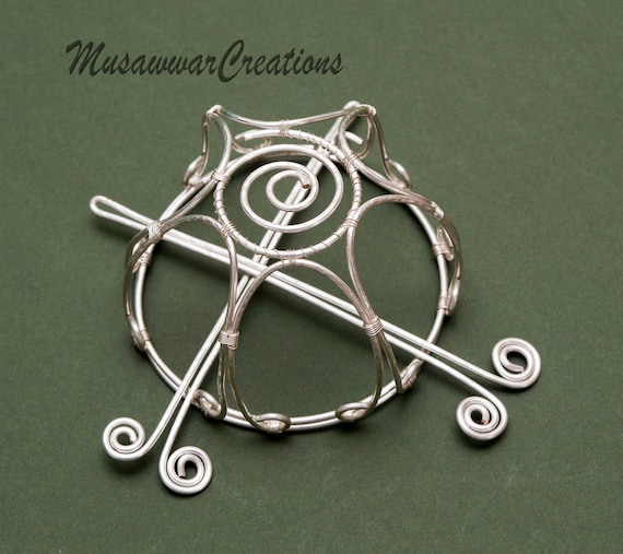 Arch Design Silver Bun Cage Hair Bun Holdersilver Wire Hair Etsy
