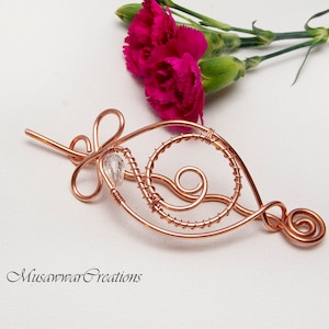 Celtic Hair bun slide, hair barrette solid copper /silver/ brass hair barrette,Hair Accessories,hair bun clip,