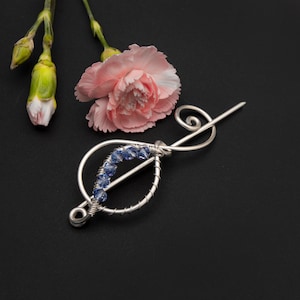 Handmade Silver plated shawl pin for knitted sweater,shawl and cardigan, jewelry gift for her Shawl pin Scarf Pin