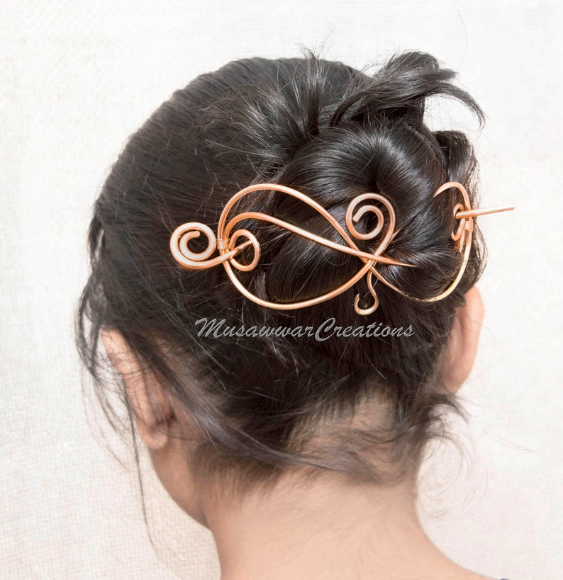 Copper Hair Bun Maker and Holder hair Stick Hair Bun Slide Etsy UK
