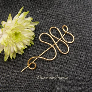Plain Brass Shawl and Sweater pin,brass wire  Shawl Pin,Shawl brooch, Sweater Pin,
