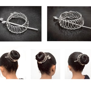 Silver Hair bun slide ,bun holder,hair stick ,Celtic hair bun holder, accessary hair bun maker,stick,hair bun holder.