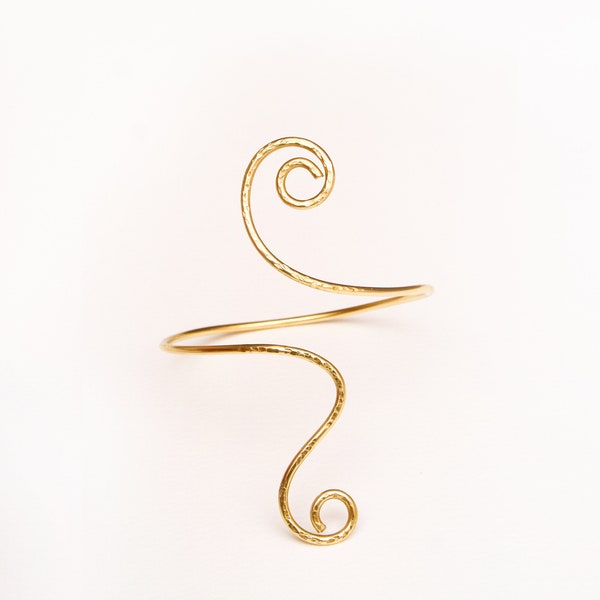 Brass Armlet, spiral celtic design upper arm cuff bracelet, Brass Armlet, brass Arm Cuff,textured brass armcuff