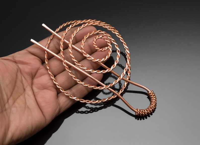 Antique Copper Spiral Bun Cage hair Bun Holderhair Bun hair Etsy