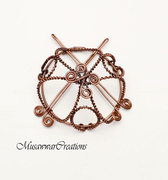 Antique Copper Bun Cage Hair Bun Cage Hair Holderhair Bun Etsy