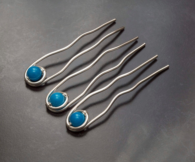 3 Hair Bun Pins Heavy Duty Silver Hair Pins Thick Guage Etsy UK