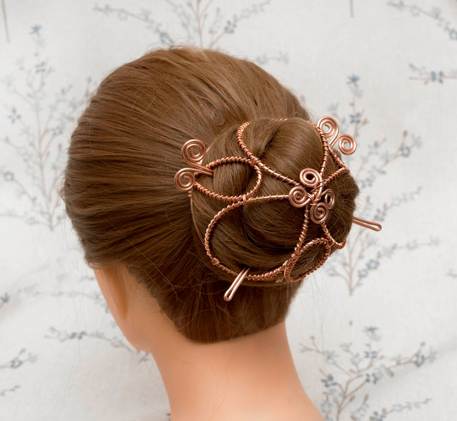 Copper Bun Cage hair Bun Holdercopper Hair Bun Cage hair Etsy