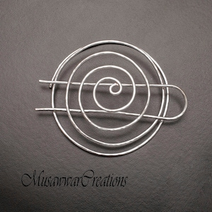 Handmade Silver plated  Spiral bun cage ,hair bun holder, silver wire hair bun holder.