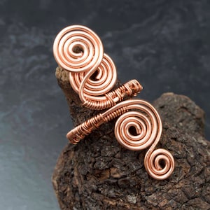 Copper ring ,wire wrapped copper wire ring-adjustable, wire wrapped copper ring .
