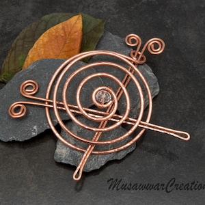 Copper Spiral bun cage ,hair bun holder,hair bun ,hair bun  slide