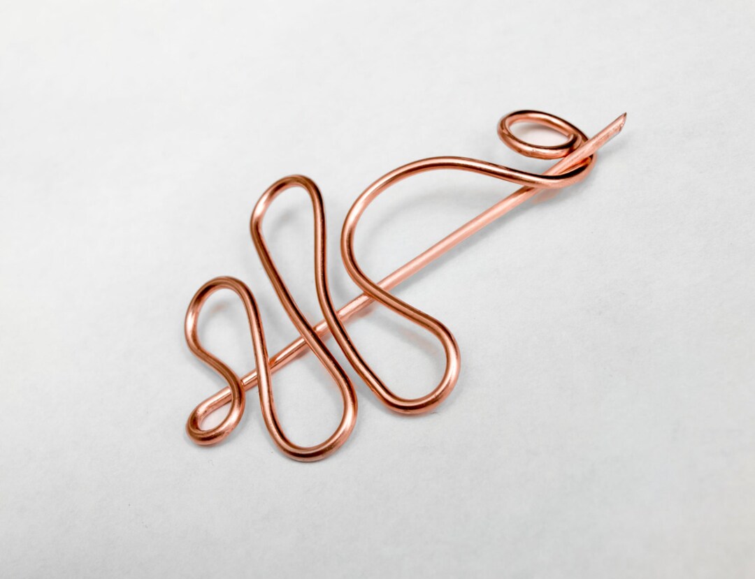 Shawl and Sweater Pincopper Wire Shawl Pinshawl Brooch Etsy