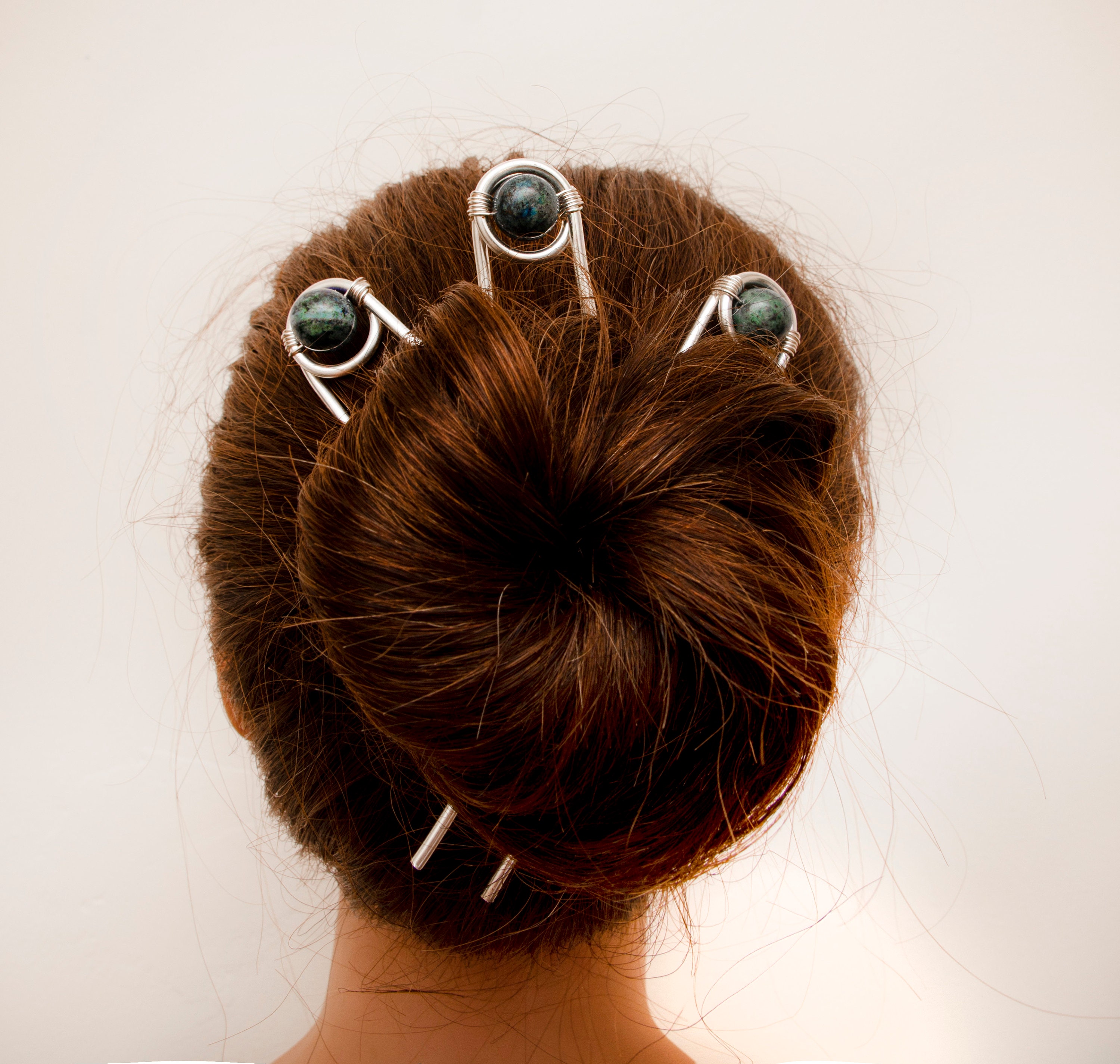 3 Hair Bun Pins Heavy Duty Silver Hair Pins mixed Colored Etsy UK