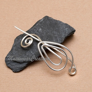 Shawl and Sweater pinSilver wire Shawl Pin,Shawl brooch, Sweater Pin,Silver or copper shawl pin