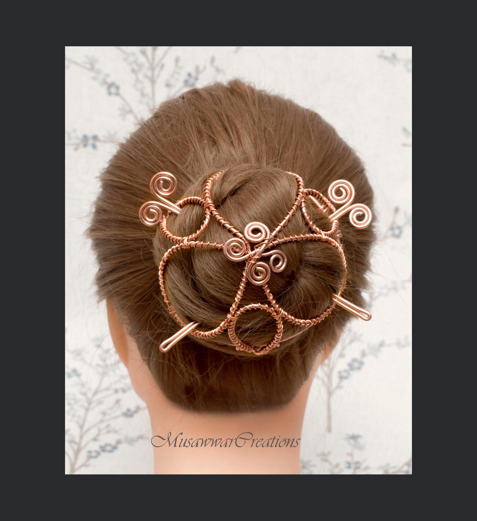 Copper bun cage hair bun holdercopper hair bun cage hair Etsy