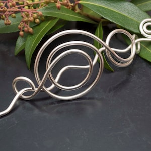 Metal Hair Barrette ,Hair bun brooch,Silver wire Hair  bun slide, Hair Barrette, Hair Accessories
