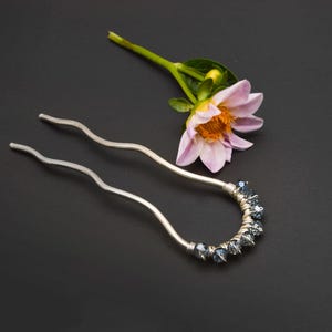 Silver plated copper hair fork ,silver plated copper hair bun fork,multitone color glass beads hair forks,Hair bun holder,Hair Accessories,