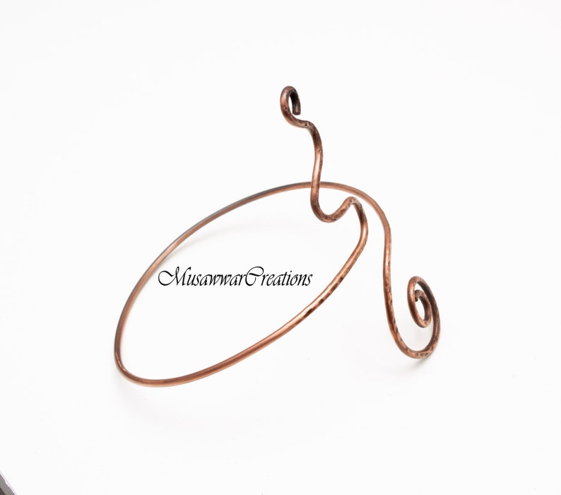 Handmade Copper Armlet, Snake Design Upper Arm Cuff Bracelet, Copper ...
