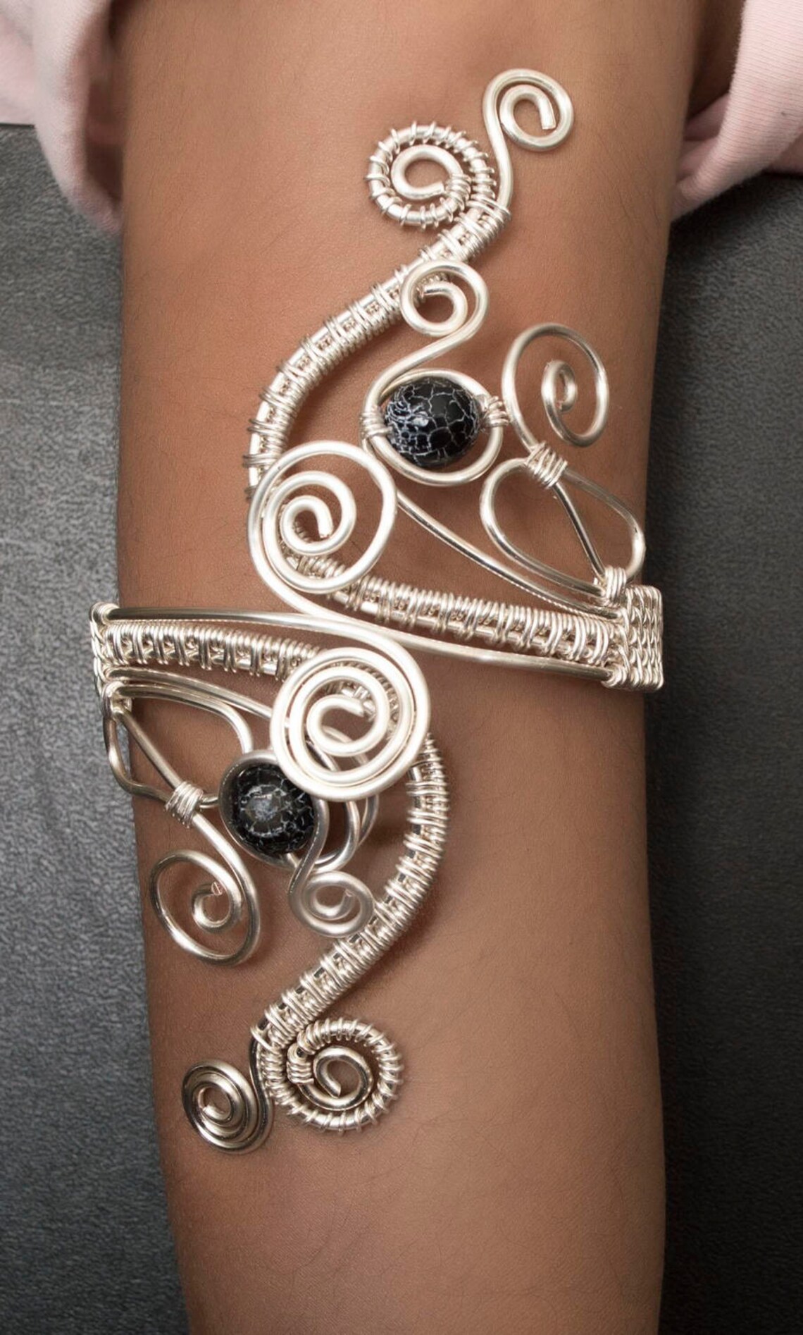 Silver arm cuff or bracelet cuff Upper Arm braceletsilver Etsy