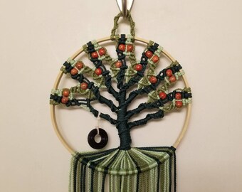 Macrame Tree of Life with Tire Swing Wall Hanging