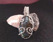 Handmade Sterling Silver Labradorite Pendant Necklace – Unique Wire Wrapped Gemstone Jewelry - 0010