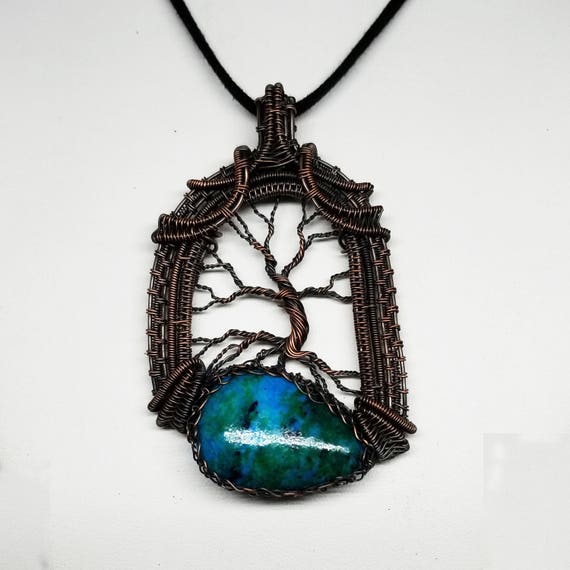Chrysocolla Wire Wrap Necklace
