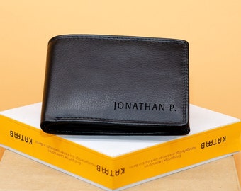Personalisierte Geldbörse für Männer mit Gravur cir.12x9cm. Brieftasche für Männer. Geschenk zum Vatertag. Geldbeutel für Papa.