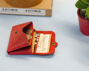 Minimalist leather wallet (for men / women). Slim men's wallet. Leather case. Gift for him. Gift for her. Small leather wallet. Leather Etui