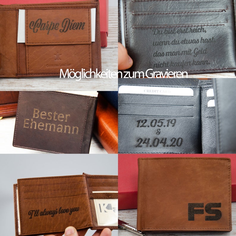 Personalisierte Geldbörse für Männer mit Gravur.Monogramme Etsy