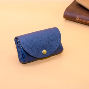 Women wallet.Small purses for ladies. Minimalist wallet for women. Purse for ladies.Minimalist leather wallet. Size cir. 11,5x8x3cm. Blau-Nappa